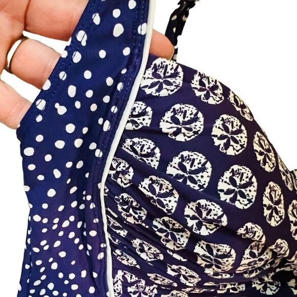 La Blanca Island Goddess Purple Sand Dollar Tankini Top Womens Size 8 - Picture 2 of 7